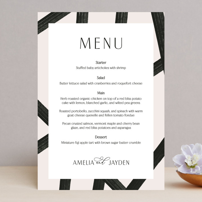 minted wedding menus