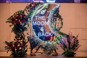 To the Moon and Back Wedding Neon Sign