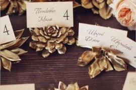 Wedding Place Cards Succulent Plants