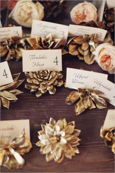 Wedding Place Cards Succulent Plants