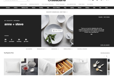 crate and barrel registry