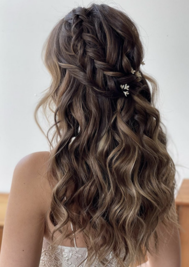 half up half down wedding hairstyle