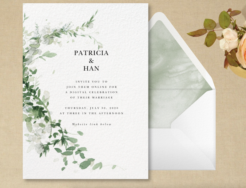 digital wedding invitation from paperless post