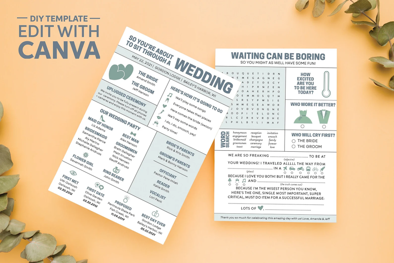 interactive wedding program