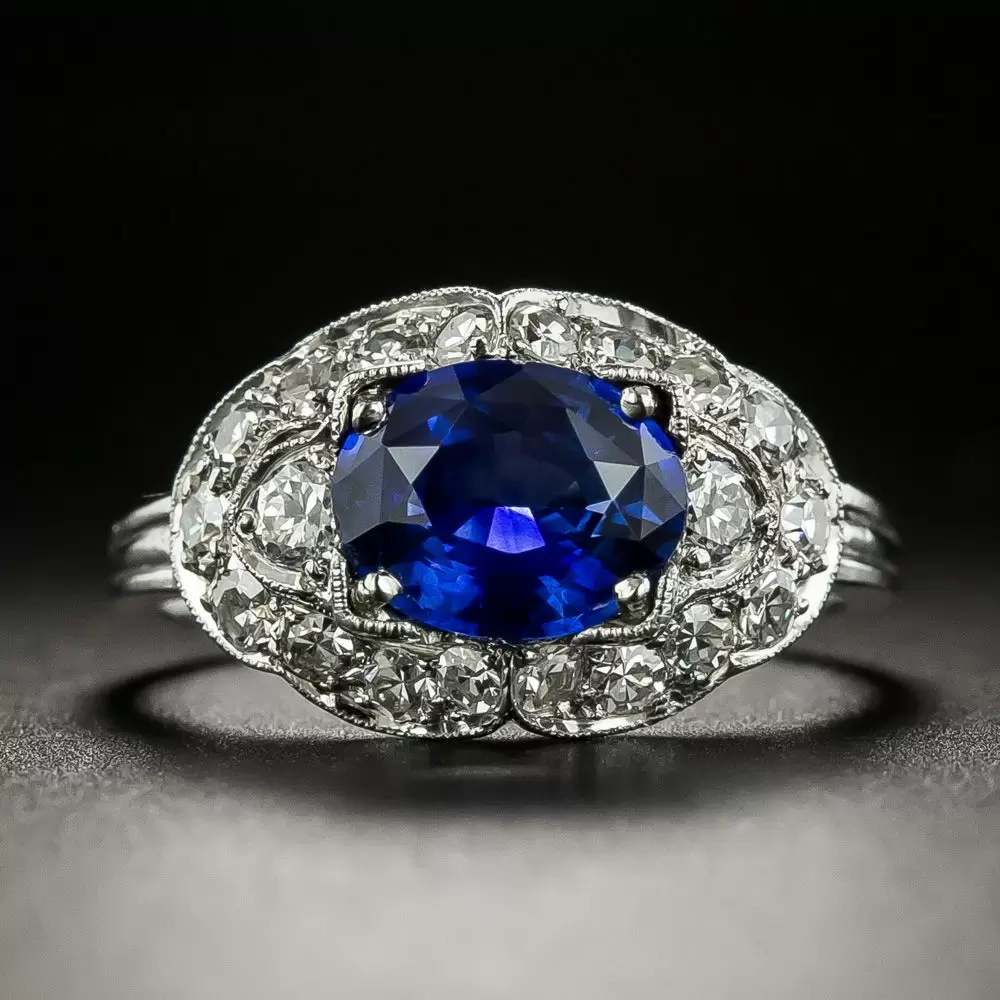 Art Deco Sapphire and Diamond Vintage Engagement Ring